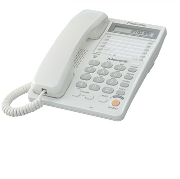 KX-TS2365RU - проводной телефон Panasonic c ЖК-дисплеем и функцией громкой связи (спикерфон)